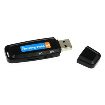 

2X Black White USB Voice Recorder U-Disk Digital Audio Voice Recorder USB Flash Drive up to 32GB Micro SD TF