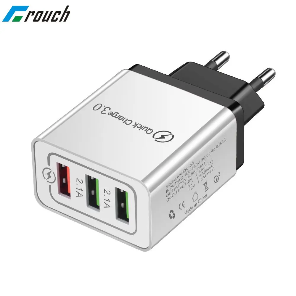 

30W Quick Charge 3.0 USB Charger For iPhone XR 7 8 EU US Plug Wall Mobile Phone Fast Charger Charging for Samsung Huawei Xiaomi