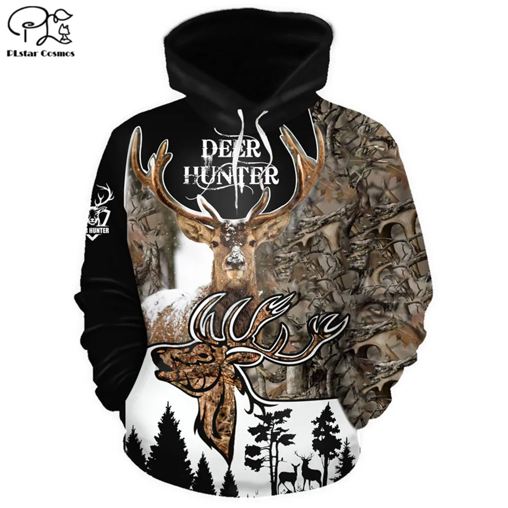 

deer hunting 3d printed hoodies women for men Sweatshirt autumn Casual zip hoodies Retro Harajuku tops Drop shipping