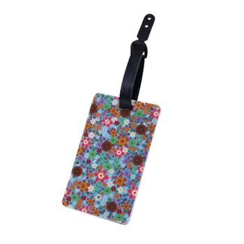 

Luggage Tag Name Address Soft PVC ID Badge Portable DIY Suitcase Eye Catching Label Floral Travel Fashion Decorative