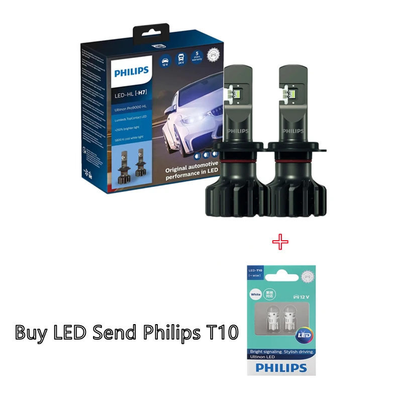 Philips Ultinon Pro9000 светодиодный ная лампа для автомобильных фар 13 2 В 18 Вт 5800K до 250% ярче