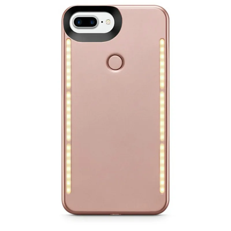 Светодиодный роскошный светящийся чехол для телефона samsung S8 S9 plus, идеальный чехол для селфи, сверкающие с подсветкой - Цвет: Rose Gold
