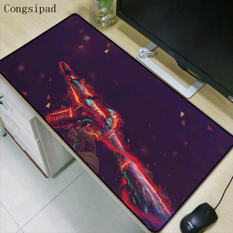 Congsipad ваши собственные коврики CS пистолет обои клавиатура коврики для мыши ноутбука Игровые Мыши Большой замок края коврик Размер для 30x80 см 40x90 см