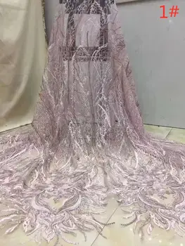 

Dress / Evening / Wedding Design Lace Fabric Embroidery French Mesh African Sequin Lace Nigerian Style Lace 5 yards
