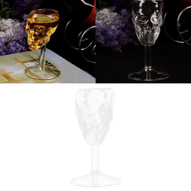 Transparent Beer Wine Cup Bottle Glass Skull Cup Red Wine Sober Kitchen Accessories High Cocktail Glasses from Skull Stores