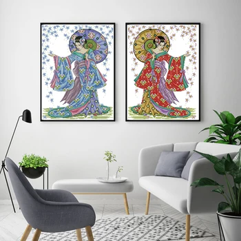 

Silk Road flower Rain Counted Print On Canvas 14CT 11CT Cross Stitch kits Embroidery Needlework Set Hand Made Crafts Home Decor