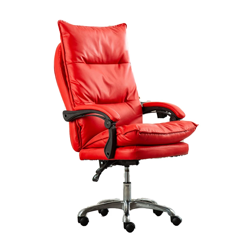  Top Soft Boss Office Poltrona Gaming Massage Chair Double Cushion Armchair Synthetic Leather Can Li