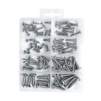 

pan head and oval head phillips self-tapping screws 304 stainless steel 6# 8# 10#12#14#，79pcs