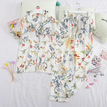 

Youhottest Women Sleepwear Short Pajamas Long Pants Silk Pajamas