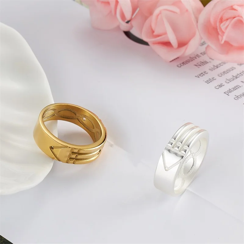 Stainless Steel Trendy Unisex Rings Gold/silver Plated Atlantis Rings for Women/men Engagement/Wedding