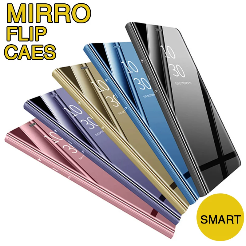 

Mirror Flip Phone Case For Samsung Galaxy S8 S9 Plus Note 8 9 Clear View For Samsung A3 A5 A7 2017 A10 A20 A30 A40 A50 A70 Cover