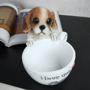 

Polyresin statues dog Cavalier king charles Spaniel home decoration money pot box