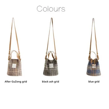 

Youda invierno nuevo Vintage entramado perezoso estilo lana mensajero bolsa señoras versátil bolsos de hombro