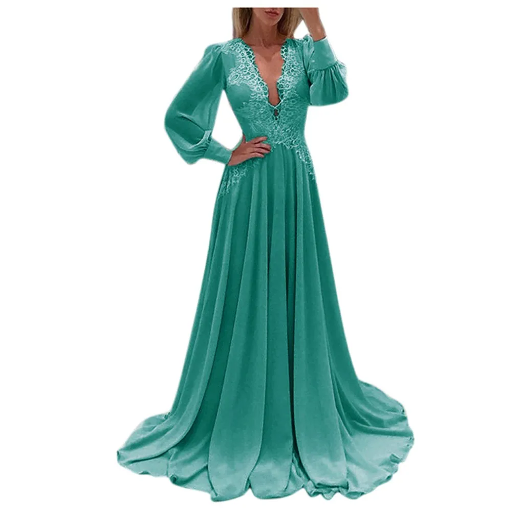 Ropa mujer vestidos, платье размера плюс, женское сексуальное однотонное платье с длинным рукавом, кружевное шифоновое длинное зимнее платье, sukienki robe femme