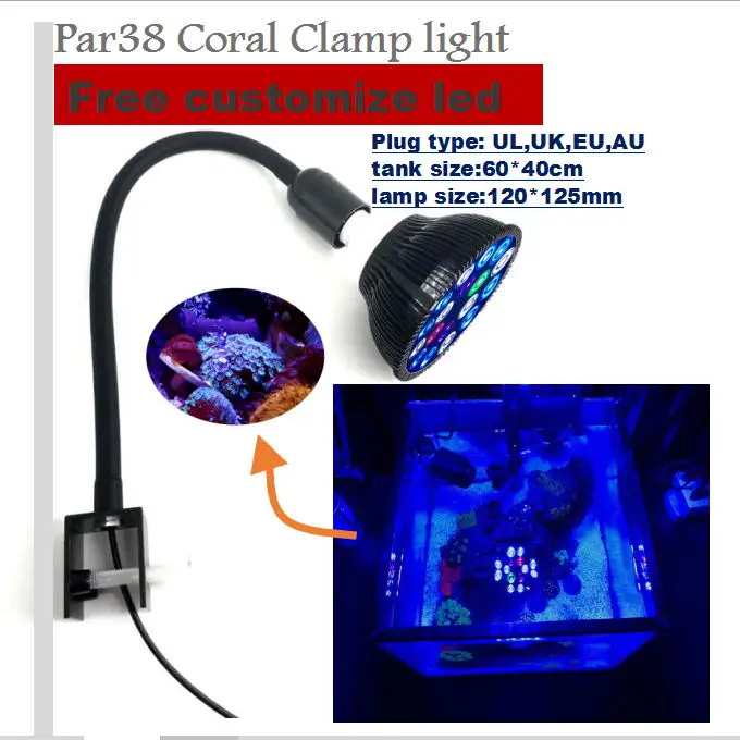 Настроить светодиодный цвет светодиоды для аквариума pet освещение аквариума лампа в форме растения 50/54W Морской коралловый риф водорослей
