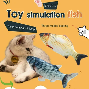 

Electric Cat Wagging Fish Realistic Plush Catnip Fish Mint Toys Chew Bite Toys Non-toxic _WK