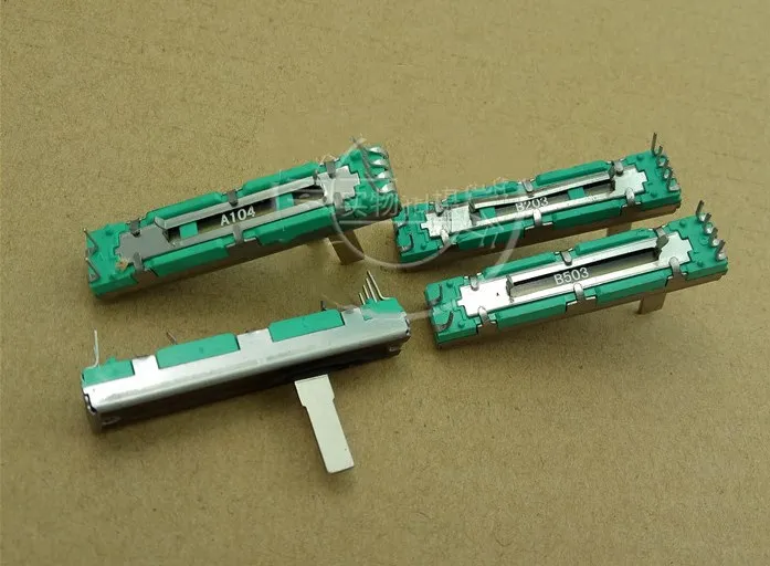 Потенциометр оригинальный fader B10K B20K B50K B100K 45 мм B10KX2 * 2 | Электронные компоненты и