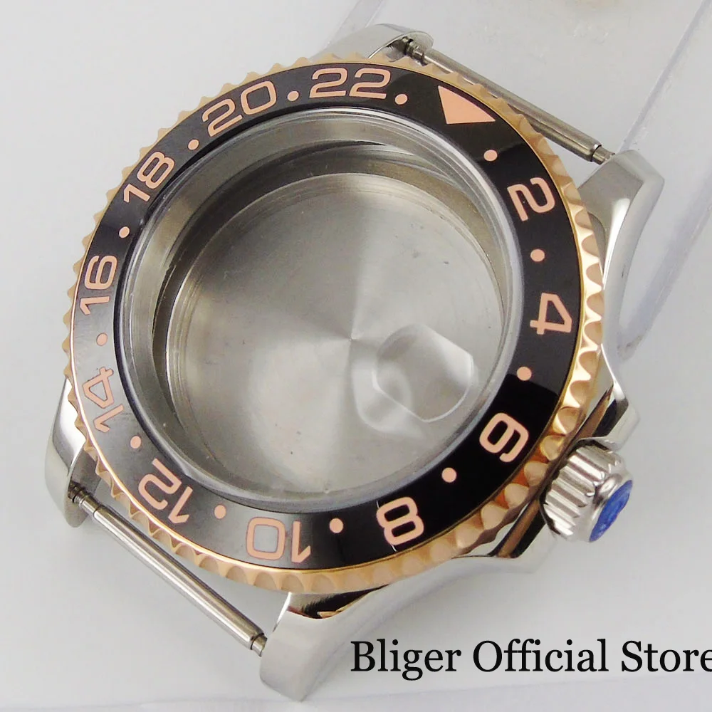 41mm Stainless Steel Automatic Watch Case Sapphire Glass Fit Eta 2836