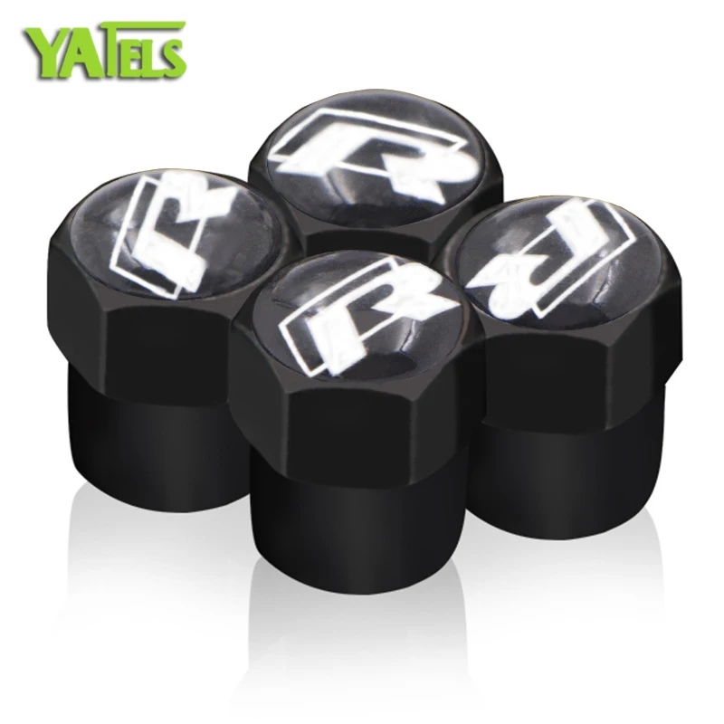 

4pc metal Car Wheel Tire Valve Caps protection case R Rline logo Cover For polo Golf 4 5 6 MK4 MK5 MK6 MK7 B5 B6 Car accessories