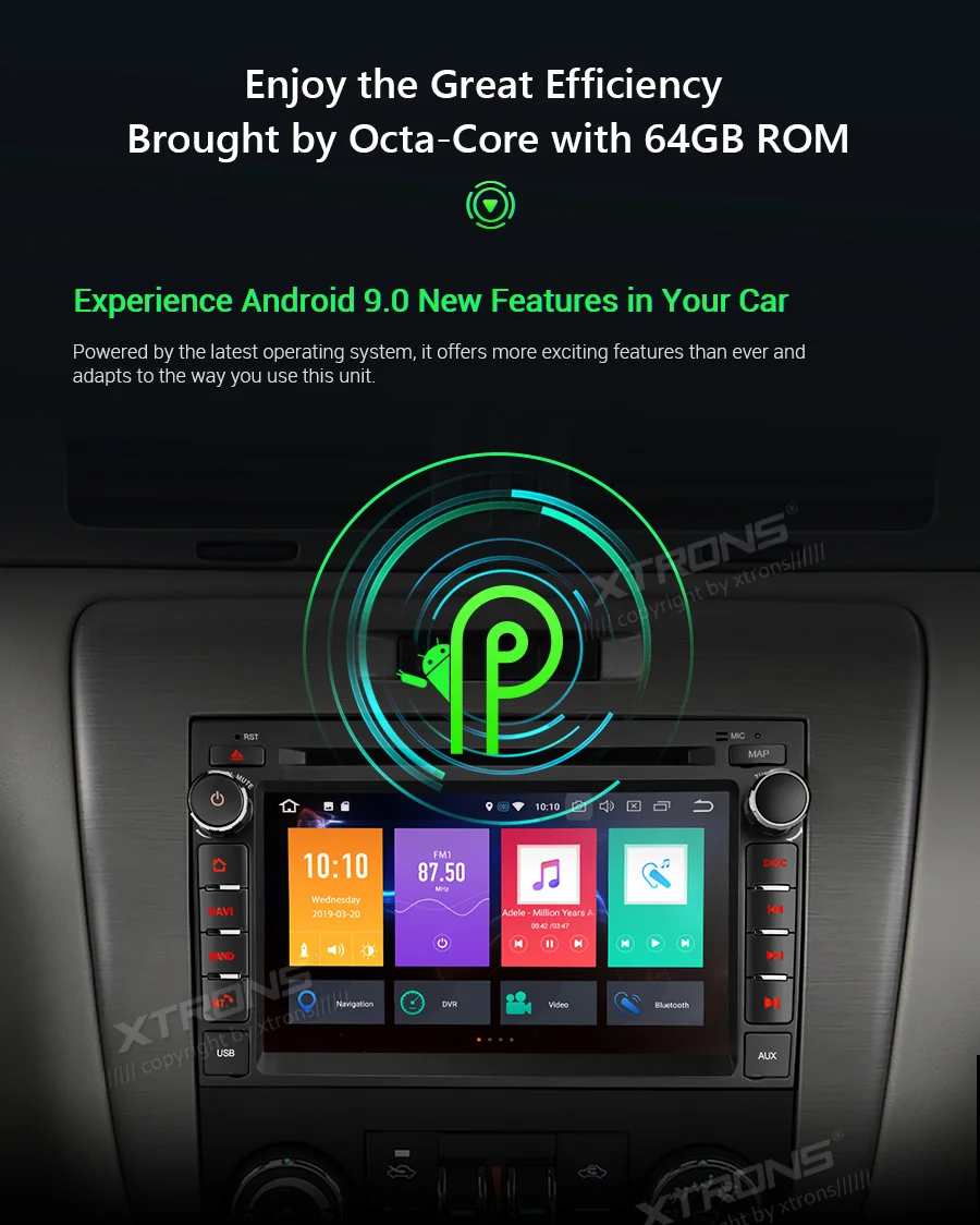 XTRONS " Android 9,0 Восьмиядерный автомобильный dvd-радиоплеер gps OBD для Chevrolet Tahoe Impala для Buick Enclave для GMC Для HUMMER