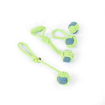 

4 Pcs Pet DogToys for Large Small Dogs Eco-friendly Cotton Rope Toy Dog Molar Bite Resistant Ball Knotting Pet Supplies Toys