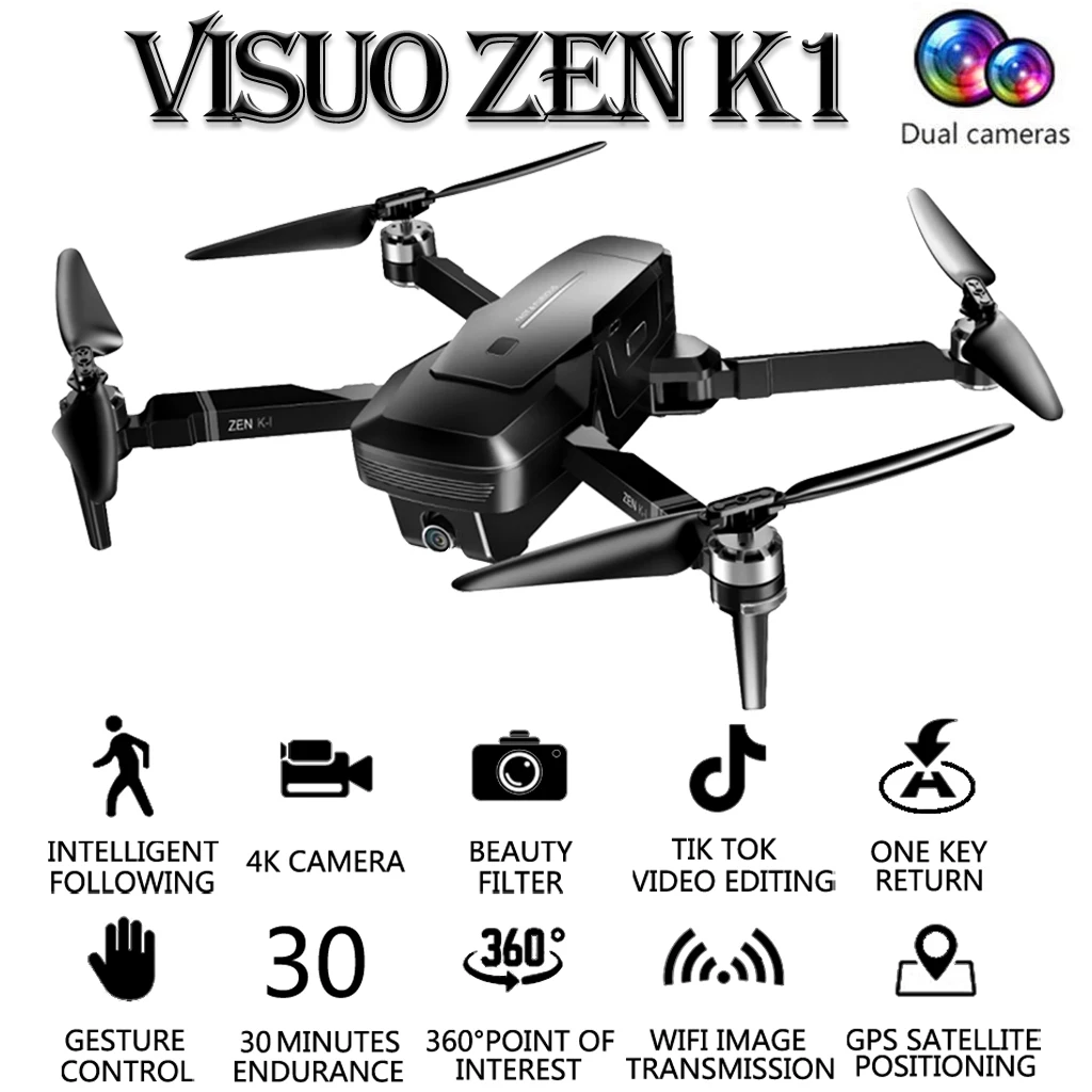 VISUO ZEN K1 GPS 5G Wifi FPV 4K 720P двойная камера Оптическое позиционирование потока