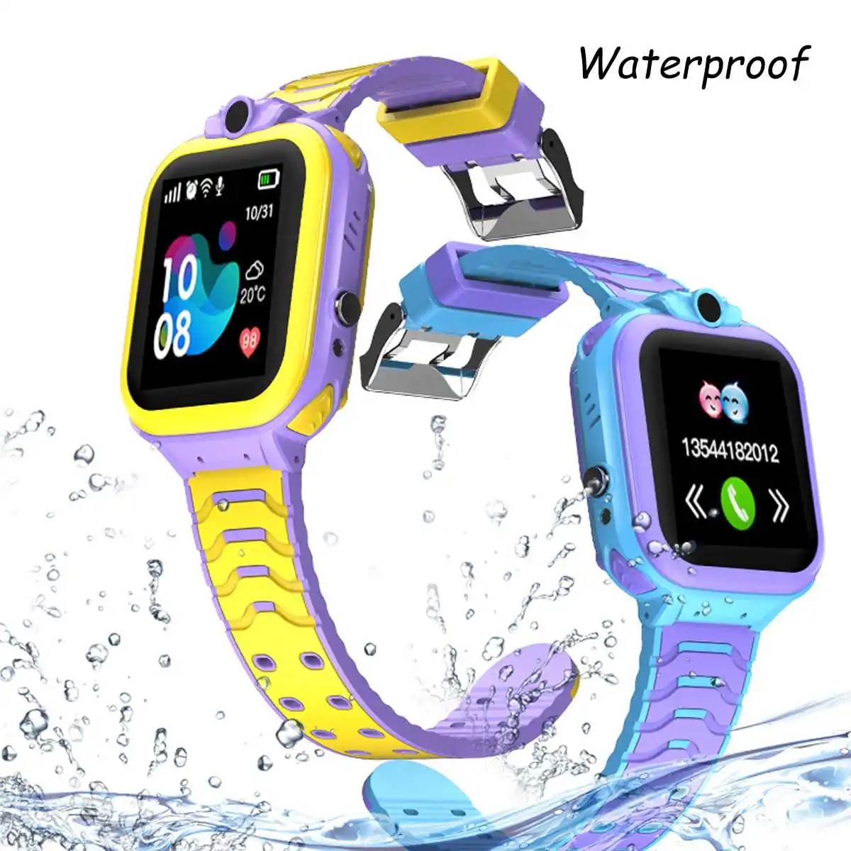  Smart Telefon Uhr IPX7 Tief Wasserdicht Anti-verloren Kamera GPS Tracker SOS Anruf GSM Kinder Kind 