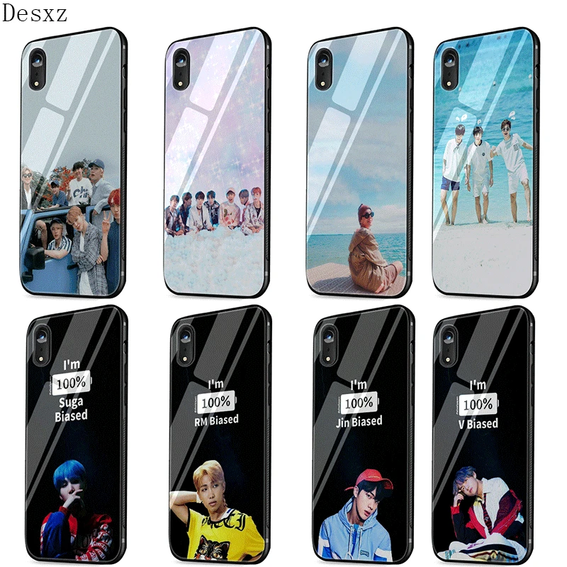 Чехол из ТПУ и стекла для iPhone 5 чехол 6 6S 7 8 Plus 11 Pro XR X XS Max Rap JIMIN JIN SUGA J HOPE V JUNG
