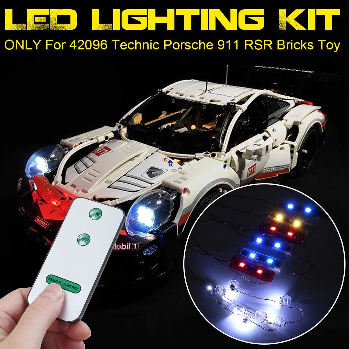 torpe Arroyo condado Kit de iluminación con luz LED, juguete de ladrillos con Control remoto,  compatible con LEGO 42096 Technic para Porsche 911 RSR, no incluye el  modelo|Accesorios de maquetas| - AliExpress