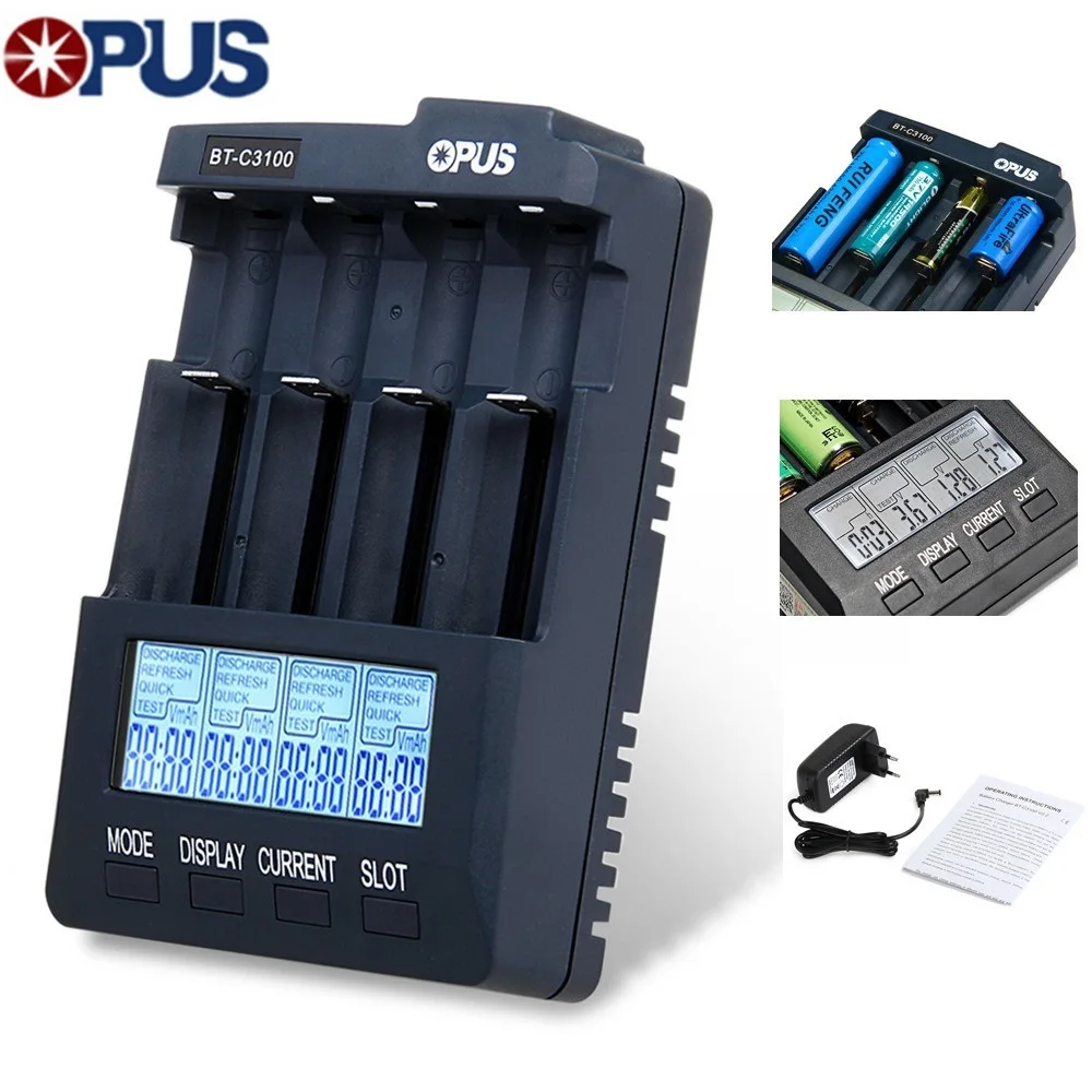 Зарядное устройство Opus BT C3100 зарядка для аккумуляторных батарей типа LI ion NiMh AA AAA