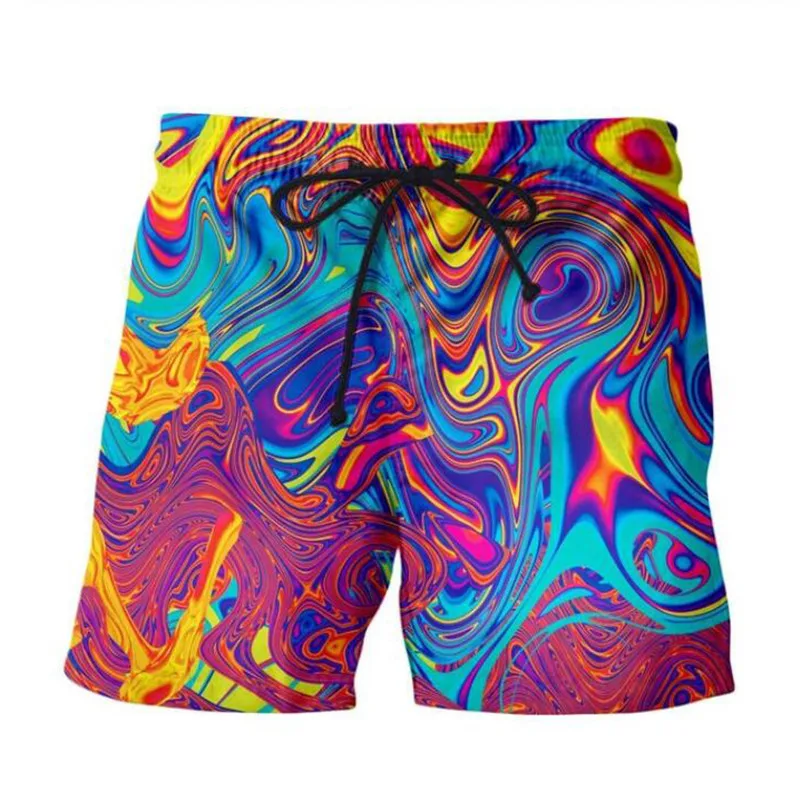 Цветные крашеные повседневные шорты забавные красивые художественные эстетические летние пляжные шорты для фитнеса короткие бегущие сетчатые дышащие шорты брюки