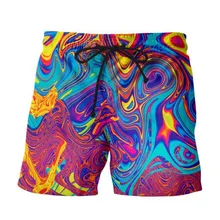 Цветные крашеные повседневные шорты забавные красивые художественные эстетические летние пляжные шорты для фитнеса короткие бегущие сетчатые дышащие шорты брюки