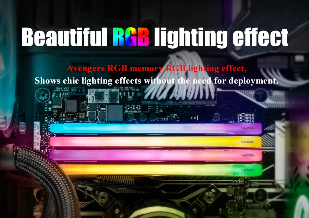 MAXSUN RGB ram DDR4 8 ГБ/16 ГБ настольная память 2400 МГц напряжение памяти 1,2 в пожизненная гарантия 288pin Flash светильник Одиночная ram s