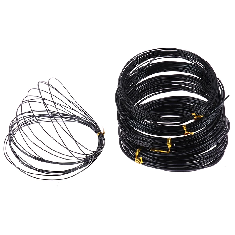Cables de bonsái de aluminio anodizado, alambre de entrenamiento de bonsái, 5 tamaños, negro