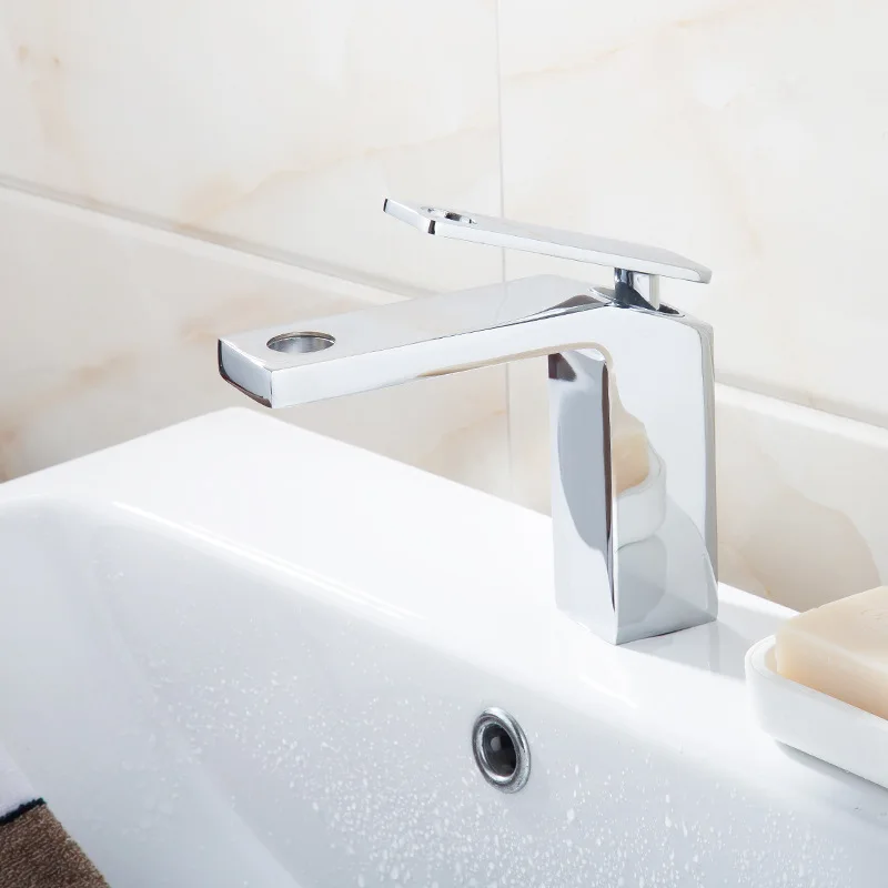 

New Copper Basin faucet hot and cold personality wash basin faucet bathroom wash basin single hole mixing valve