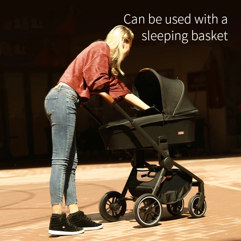 Kidsworld/прогулочная коляска с высоким пейзажем, может сидеть Двусторонняя корзина для сна, детская коляска