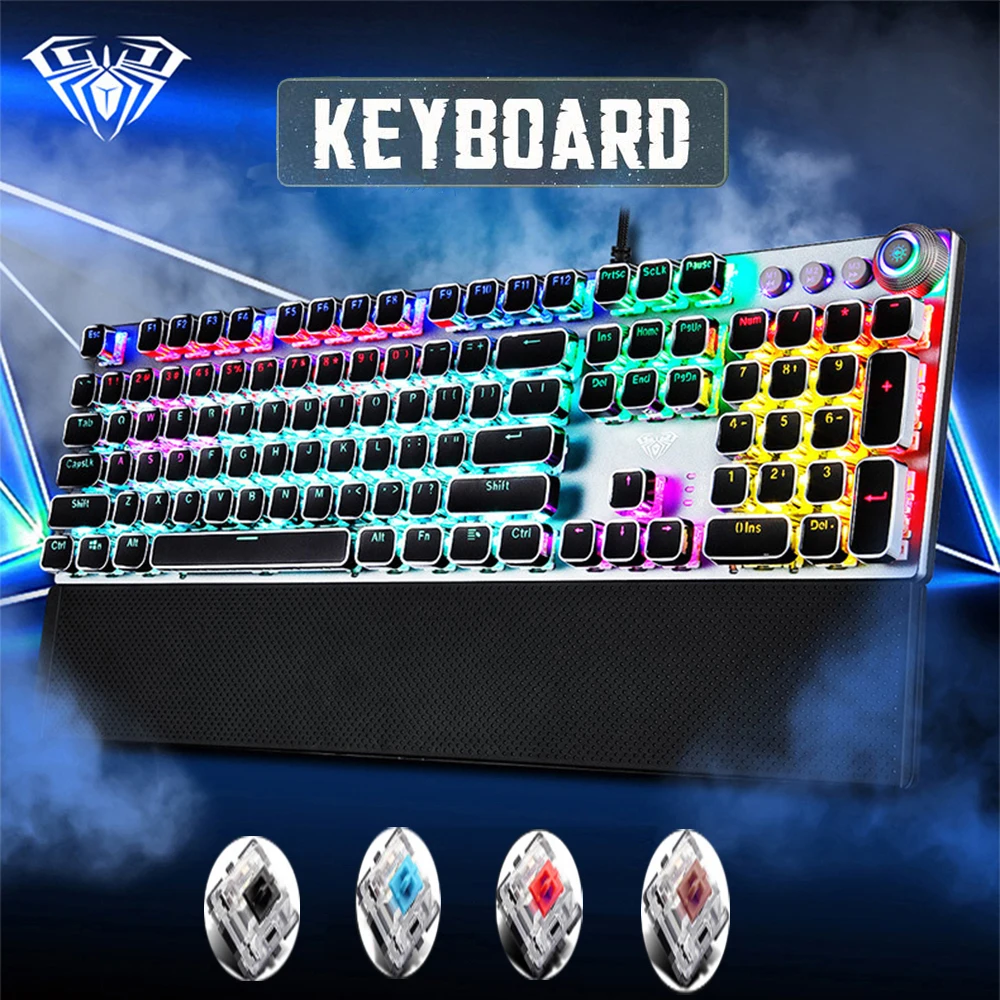 Игровая механическая клавиатура Keyboard104 с черными/синими/коричневыми/красными