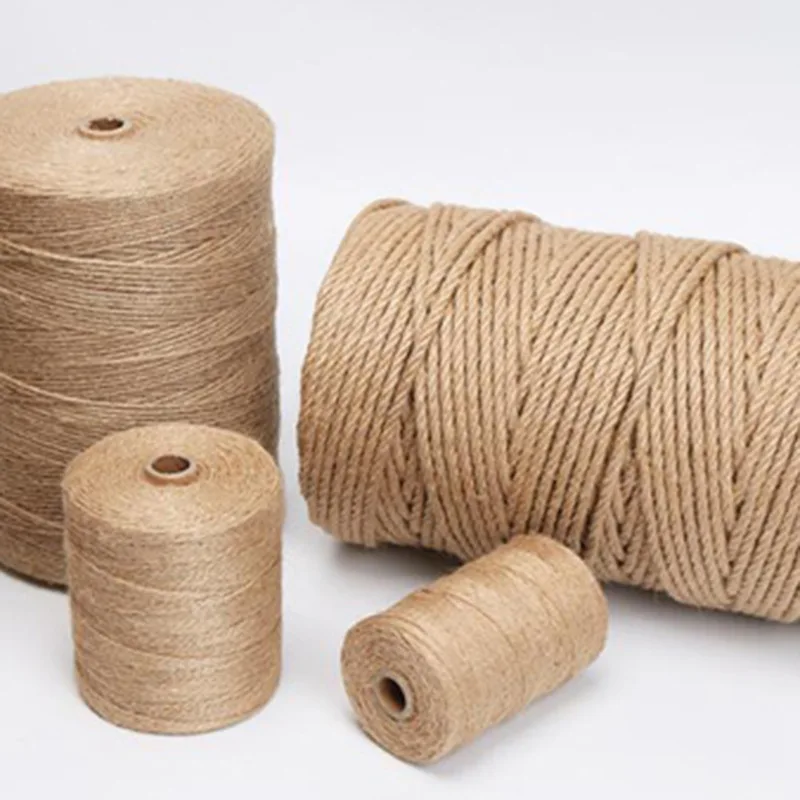 1-18mm Natural Jute Twine Vintage Jute Rope Cord String Twine Burlap For DIY Crafts Gift Wrapping Gardening Wedding Decor 10-400M