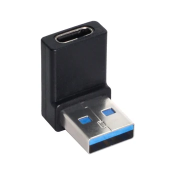 

USB-C Type C Female 90 Degree Down Angled to USB 3.0 A Male Data Adapter for Laptop Desktop