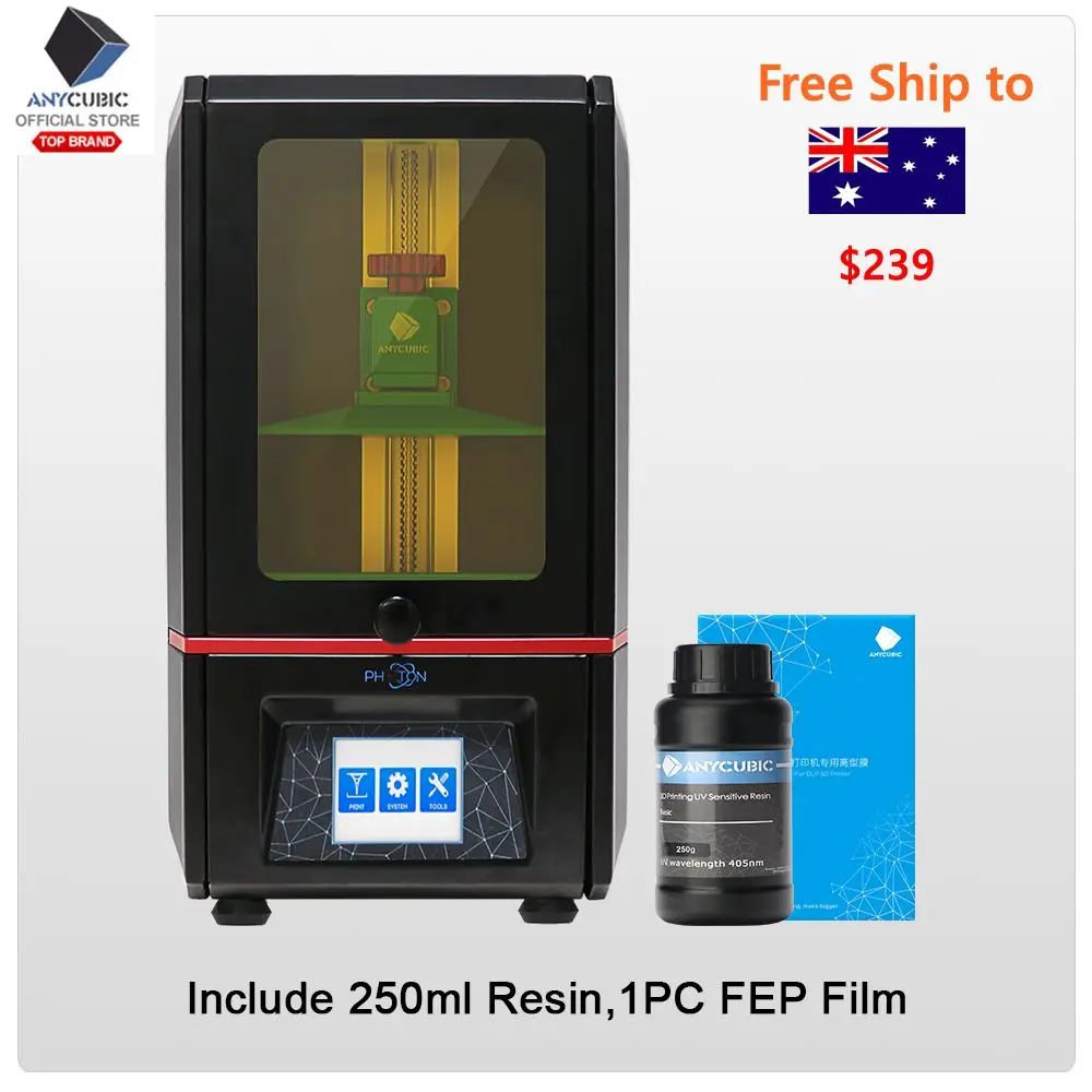 

Free Shipping ANYCUBIC 3D Printer Photon Plus Size Off-Line Print UV LCD 405nm Resin Desktop 3D Printer Kit impresora 3d