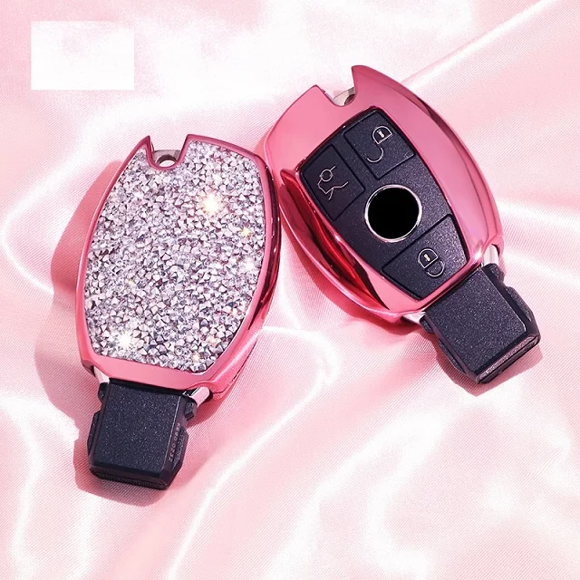 Pink case Для Ключей Mercedes Benz Fob чехол Брелок чехол для ключа чехол совместимый с Mercedes Benz C E s m CLS CLK G класс Keyless - Название цвета: Pink case