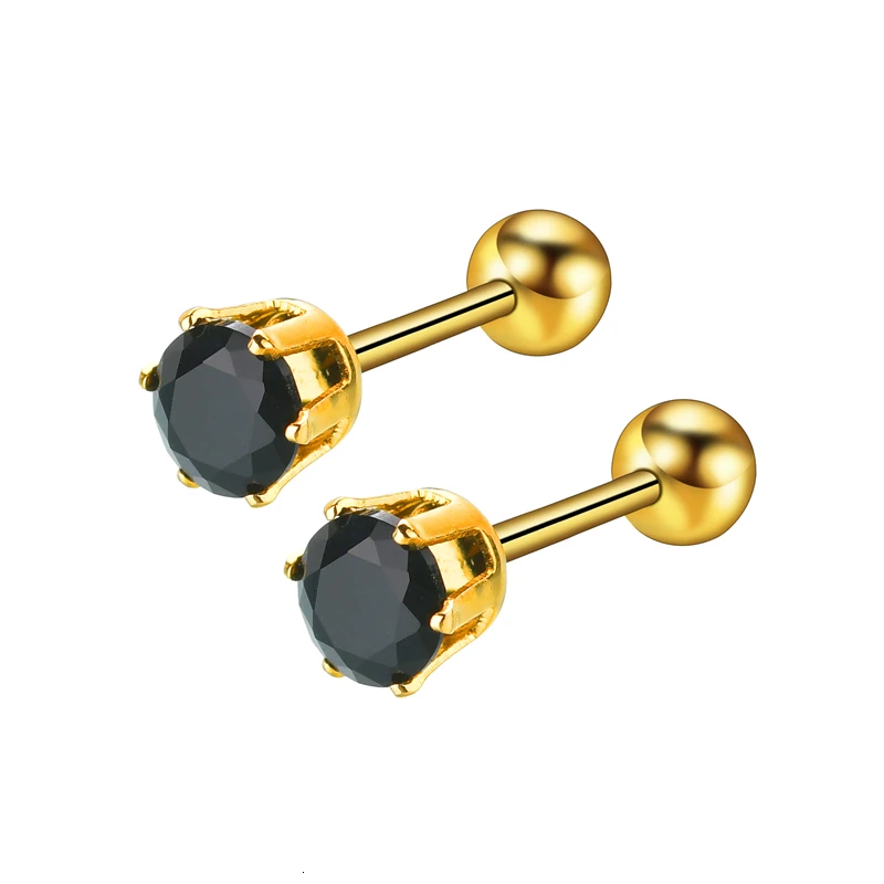 

Punk Stud Earring For Women Stainless Steel Stud Earrings Trendy Multiple Color Crystal Statement Earrings Gold Gift Wholesale