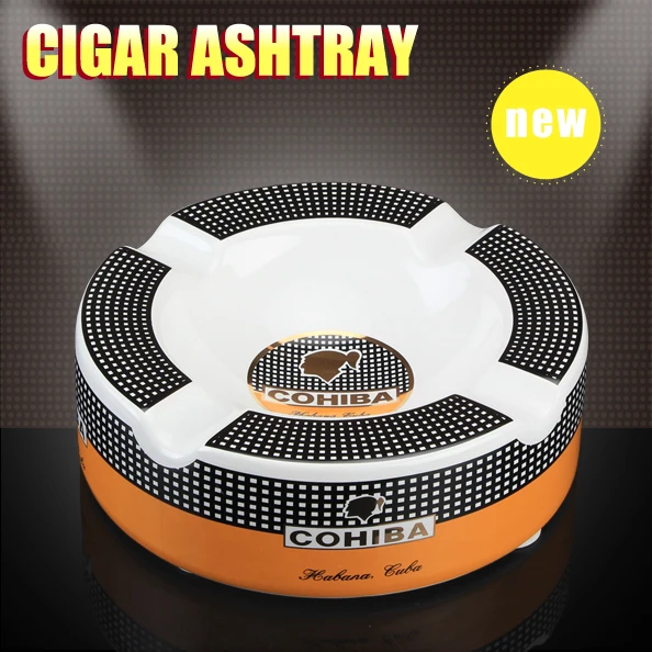 Cenicero portatil de cigarros COHIBA Cenicero de ceramica para el hogar de lujo para tabaco 4 posa bandeja de