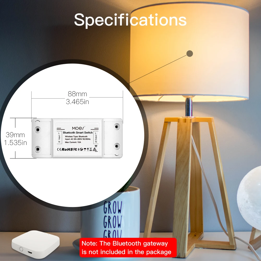 MOES Bluetooth Smart Switch Relay Module Single Point Control Sigmesh Wireless Remote Control with Alexa Google Home tuya smart switch wireless remote control switch