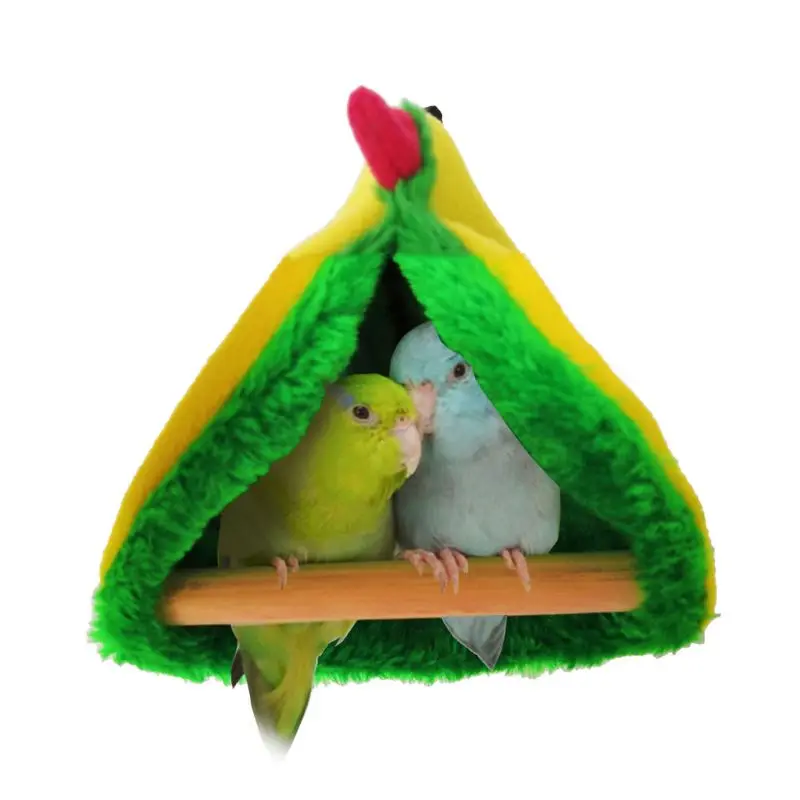 Parrot Hammock Plush Bird Nest Pet Triangle Warm Hanging Bed Cage Cave Hut Tent N1HA