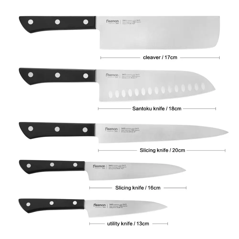 Серия Fissman Tanto, Японские Стальные 3Cr13 кухонные ножи, Кливер, нож сантоку, нож