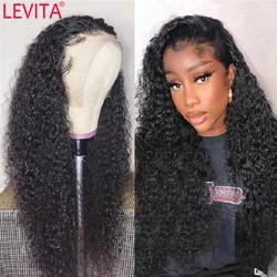 Brazilian Long Kinky Curly Lace Front Human Hair Wig 30 Inch Lace Frontal Human Hair Wigs For Women Pre Plucked Lace Closure Wig