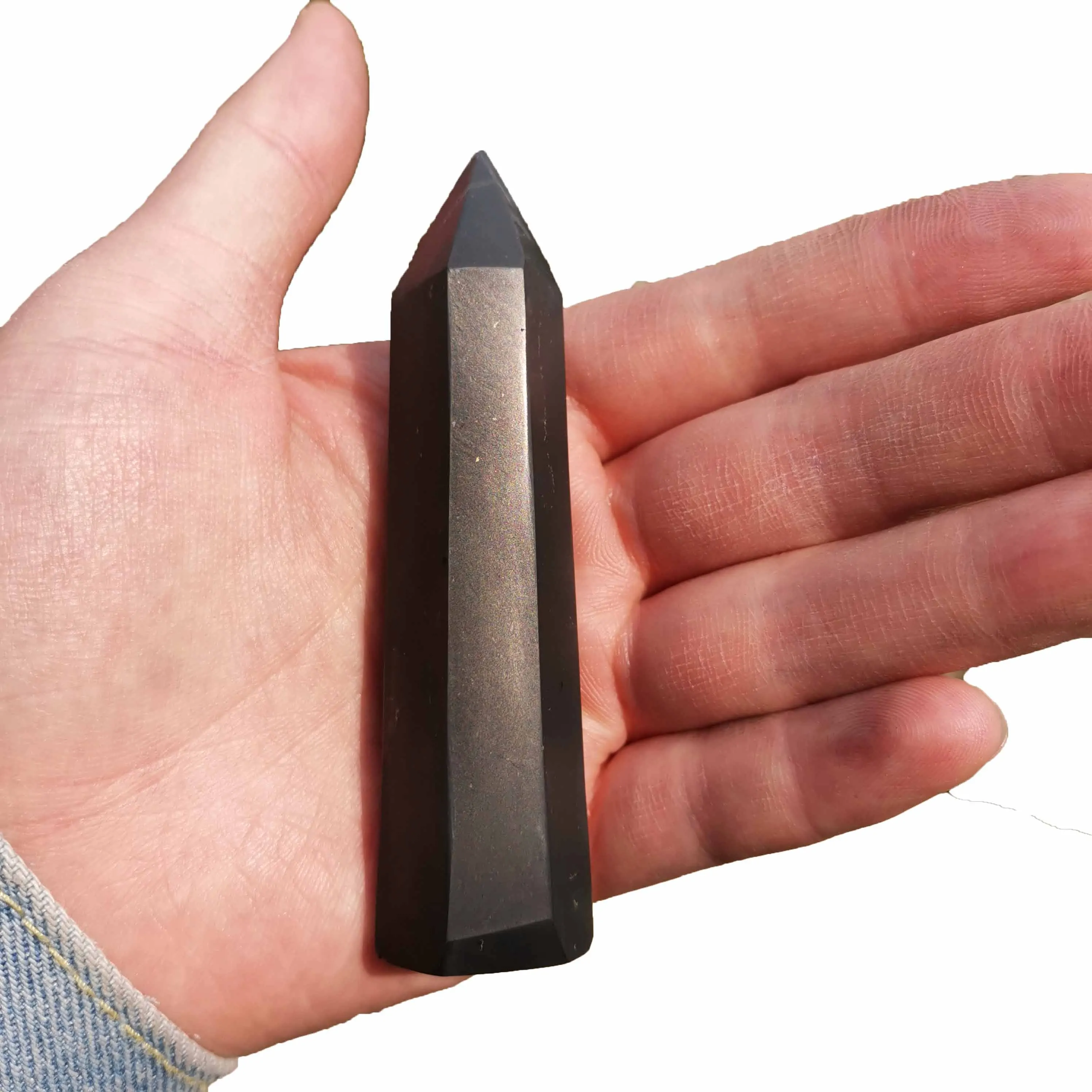 

1 шт. натуральный кварцевый камень Shungite, украшение в виде башни, образец, восстанавливающий энергию камень для украшения дома