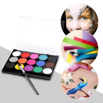 

15Colors Face Painting Kit Body Makeup Non Toxic Water Paint Oil With Brush For Christmas Halloween Fancy Carnival Vibrant Party