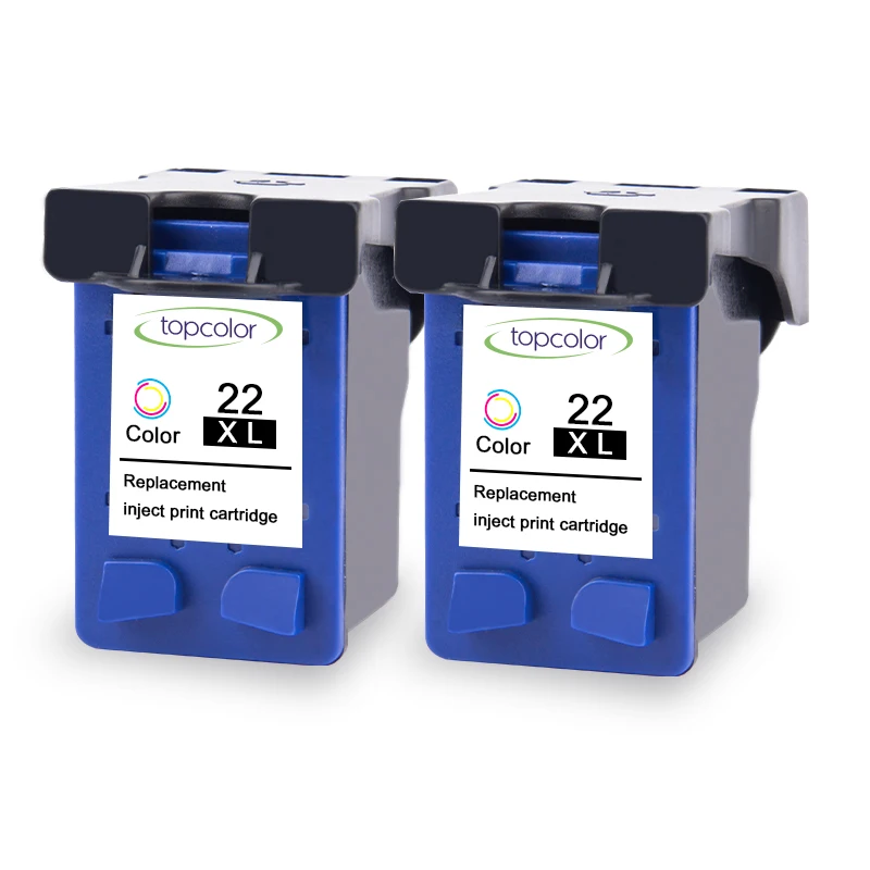 2pcs-22XL-Color Topcolor 21 22 чернильный картридж для hp 21 hp 22 hp 21 hp 22 21XL 22XL C9351C C9352C 3910 3920 1403 1406 J3606 принтер - Цвет: 2pcs-22XL-Color